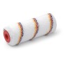 25 cm lange Farbwalze in weiss mit rundum gelb-rot-blauen feinen Streifen und rotem Kern