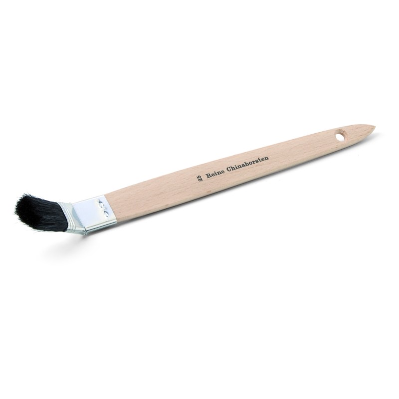 Pinsel mit Holzstiel und gebogener Edelstahlzwinge, schwarze Chinaborste für Farben und Lacke