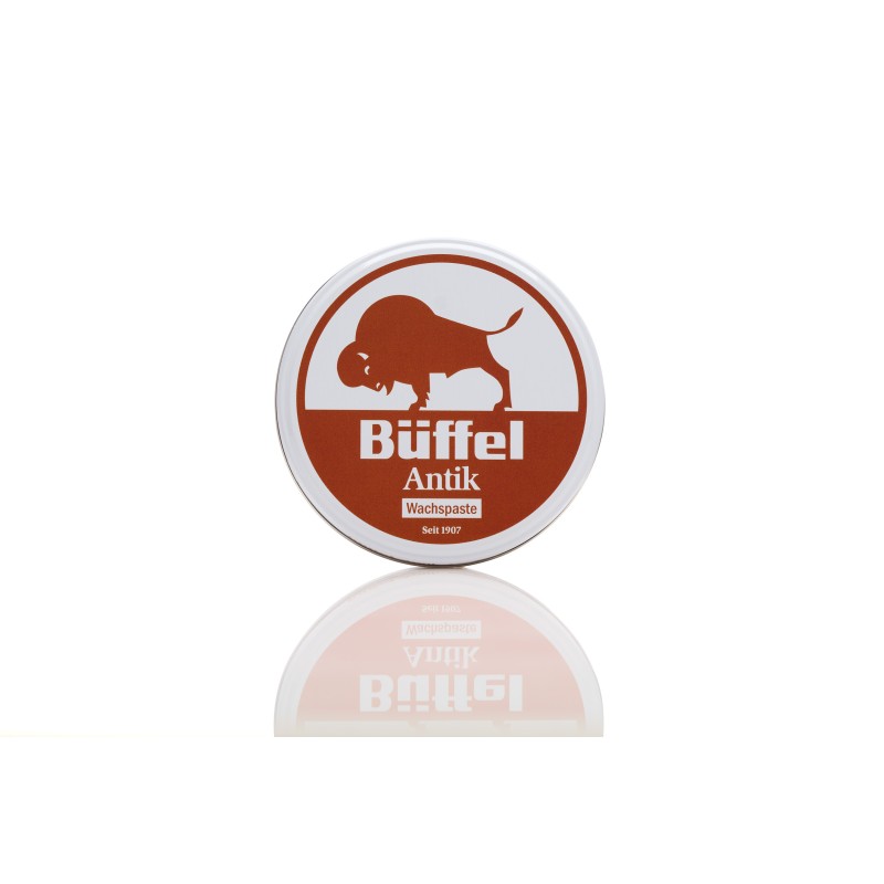 Eine Dose Büffel Wachspaste Antik