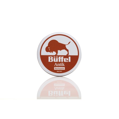 Eine Dose Büffel Wachspaste Antik