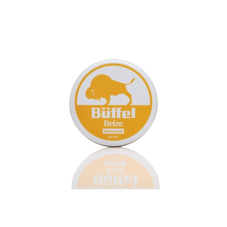 Eine Dose Büffel Beize gelb Wachspaste