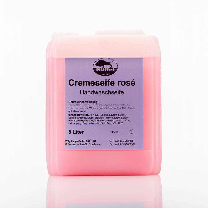 Ein Behälter Büffel Handwasch-Cremeseife in rosé