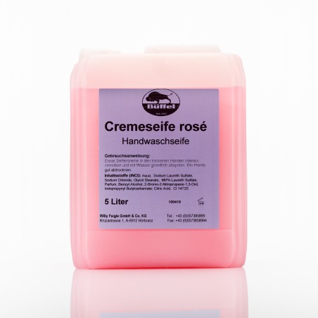 Ein Behälter Büffel Handwasch-Cremeseife in rosé
