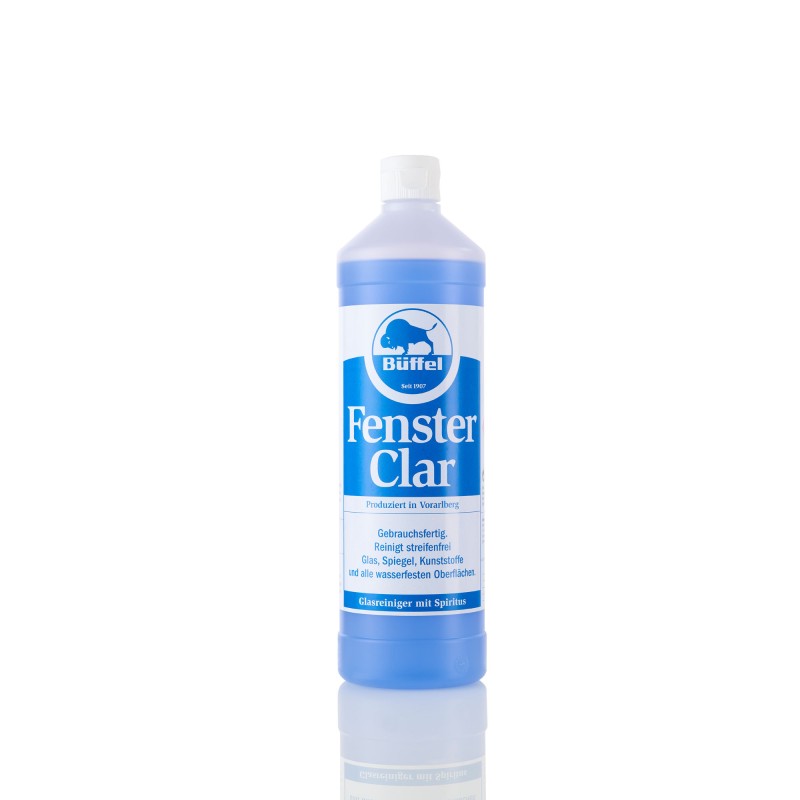 Eine Flasche Büffel Fenster Clar mit Spritzverschluß