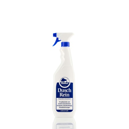 Eine Flasche Büffel Duschkabinenreiniger
